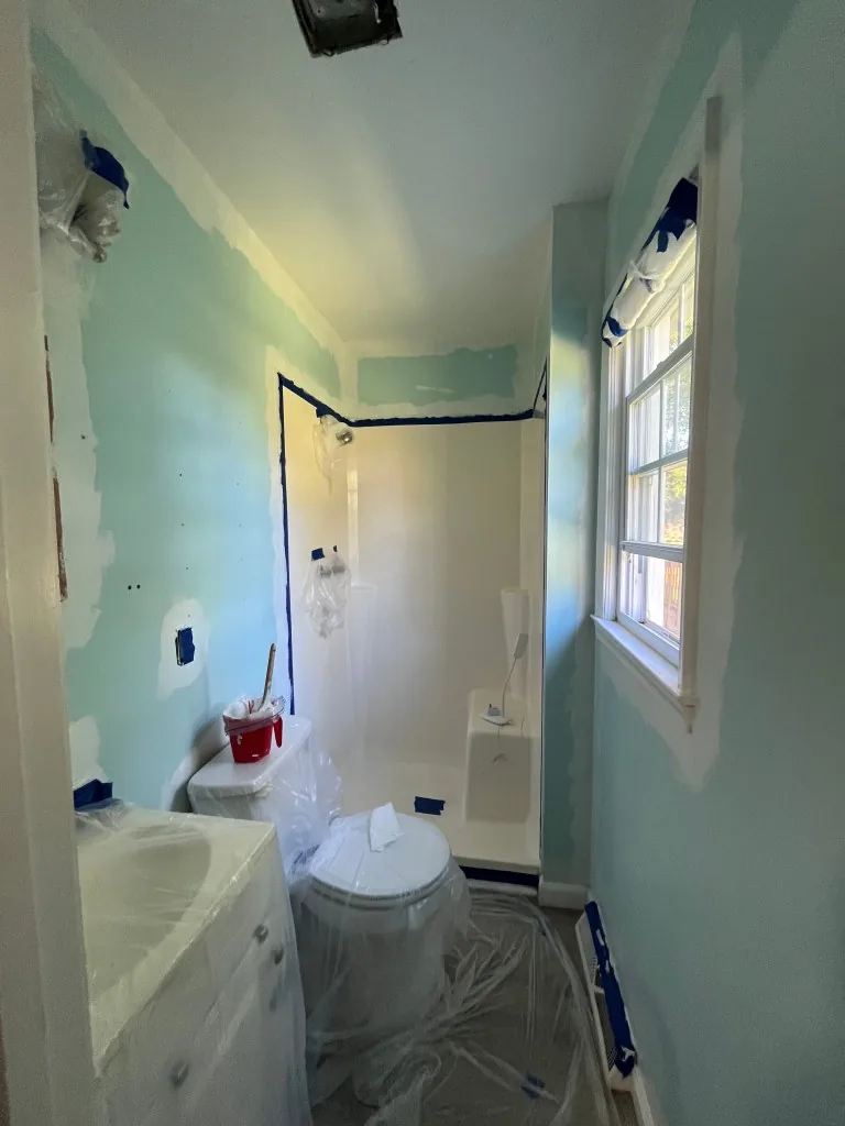 Pintura de baño interior por pintores profesionales en Navacerrada